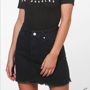 Petite raw edge denim mini skirt (never worn)